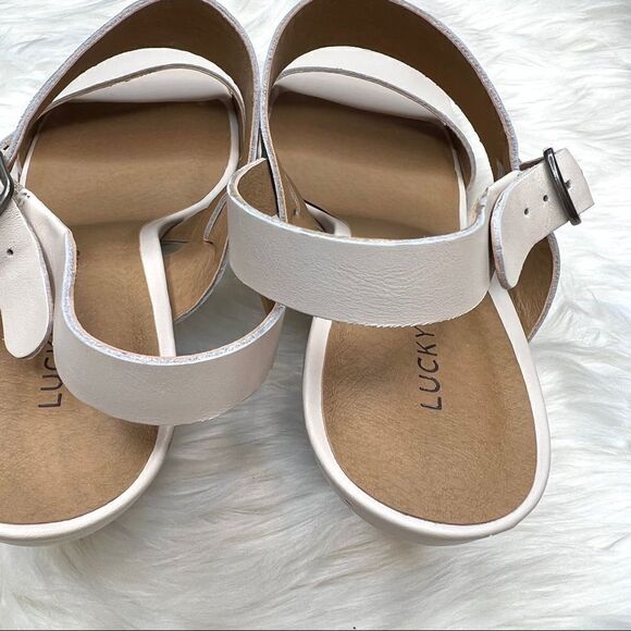 Lucky Brand Vaneesha stacked heel sandal 10 leather Boho Inspired - Picture 11 of 15